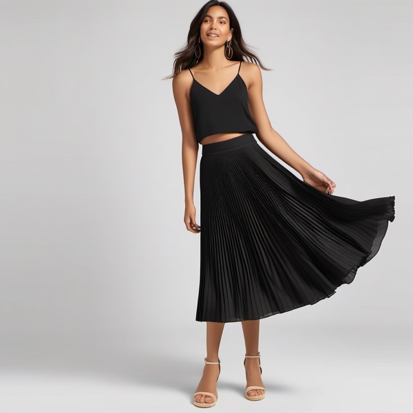 Pleated Midi Skirt